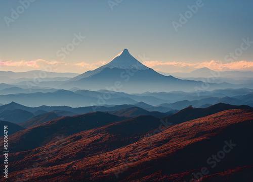 mountain horizon with high peaks