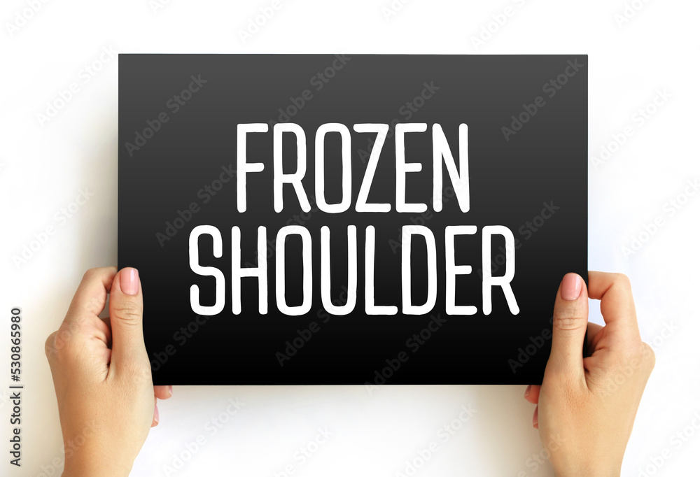 Frozen Shoulder text on card, concept background Frozen Shoulder text on card, concept background