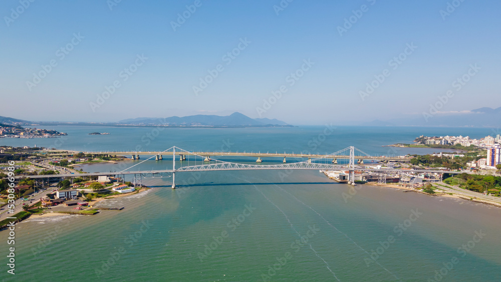 Panoramic drone view of the seaside of Florianopolis, capital of Santa Catarina Panoramic drone view of the seaside of Florianopolis, capital of Santa Catarina