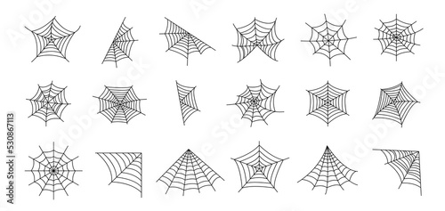 Fotobehang Web spider cobweb icons set. Spider icon set.