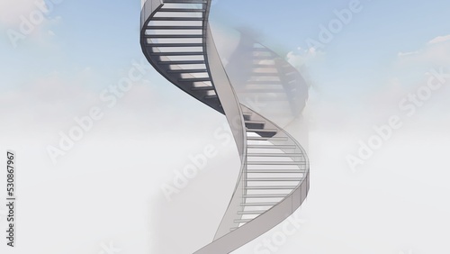 Obraz na plátně Watercolor style sketch of a spiral staircase