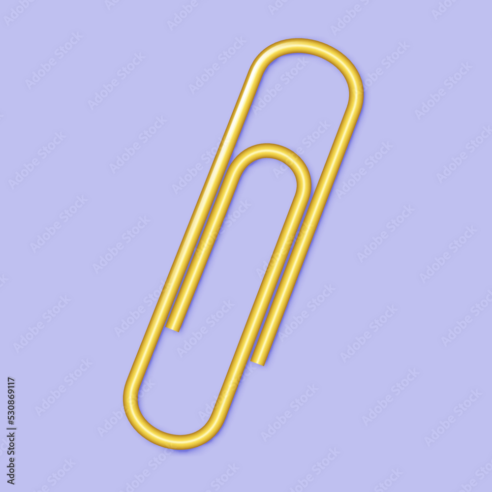 Paper clip. 3d vector illustration icon. Cartoon minimal style. Paper clip. 3d vector illustration icon. Cartoon minimal style.