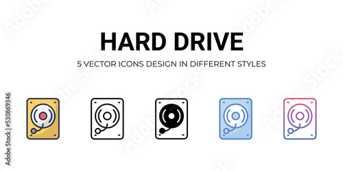Hardware Icons Set vector Illustration.