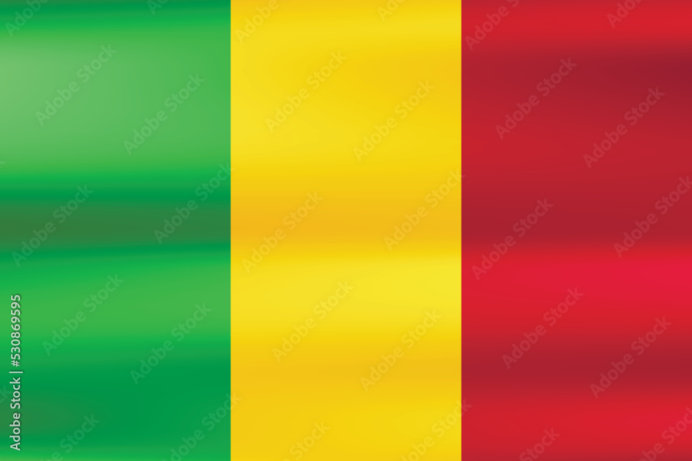 Flag of Mali. National symbol in official colors. Template icon. Abstract vector background