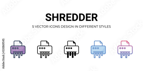 shredder Icons Set vector Illustration.