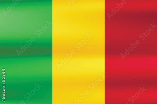 Flag of Mali. National symbol in official colors. Template icon. Abstract vector background