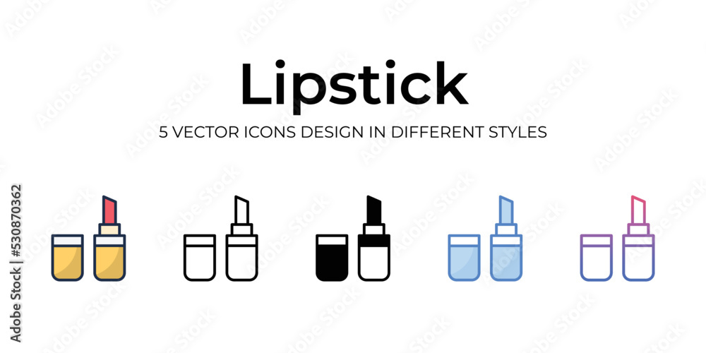 lipstick Icons Set vector Illustration. lipstick Icons Set vector Illustration.