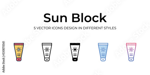 sun block icons Set vector Illustration.