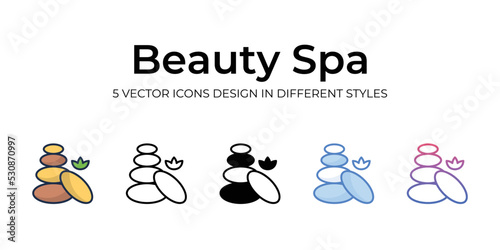 beauty spa icons set vector illustration. vector stock
