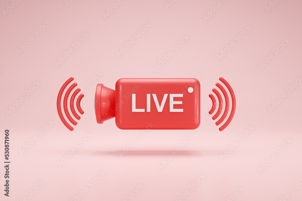 3D Rendering. Multimedia concept. Video camera, Movies camera, Action cam, Record, Live Video. Icon 3d in red color on background Front view 3D Rendering. Multimedia concept. Video camera, Movies camera, Action cam, Record, Live Video. Icon 3d in red color on background Front view