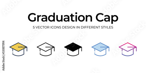 graduation cap icons set vector illustration. vector stock