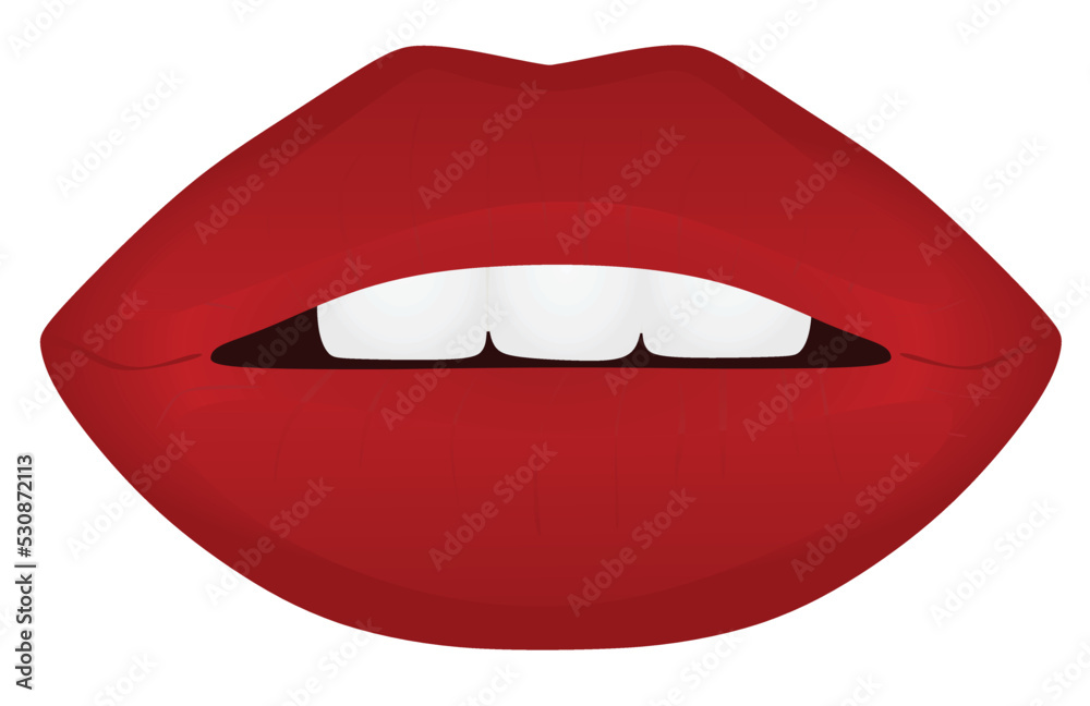 Red lips with teeth, vector Red lips with teeth, vector