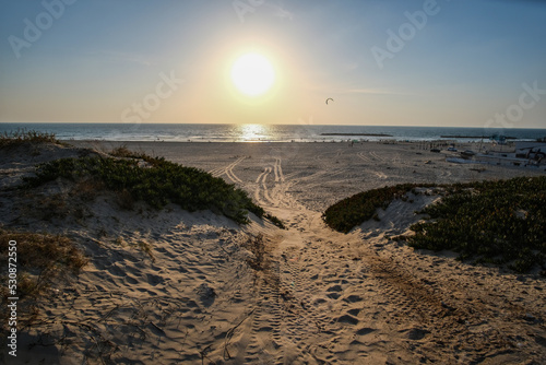 BEACH IN ASHKELON IN THE EVENING