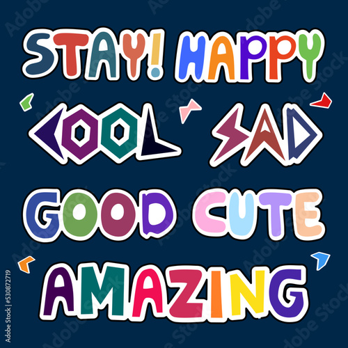 Cute words stickers