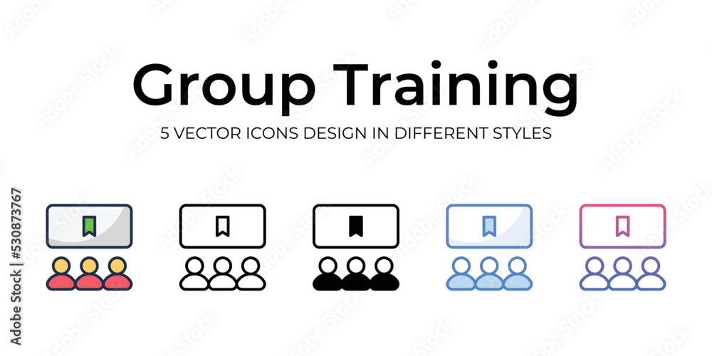 group training icons set vector illustration. vector stock, group training icons set vector illustration. vector stock,