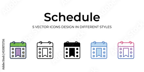 schedule icons set vector illustration. vector stock,