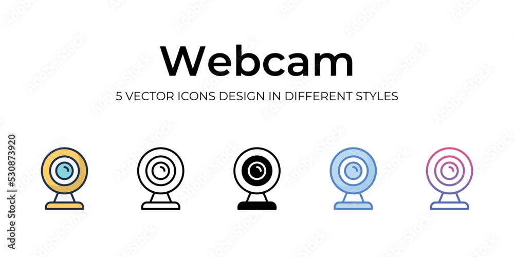 webcam icons set vector illustration. vector stock,