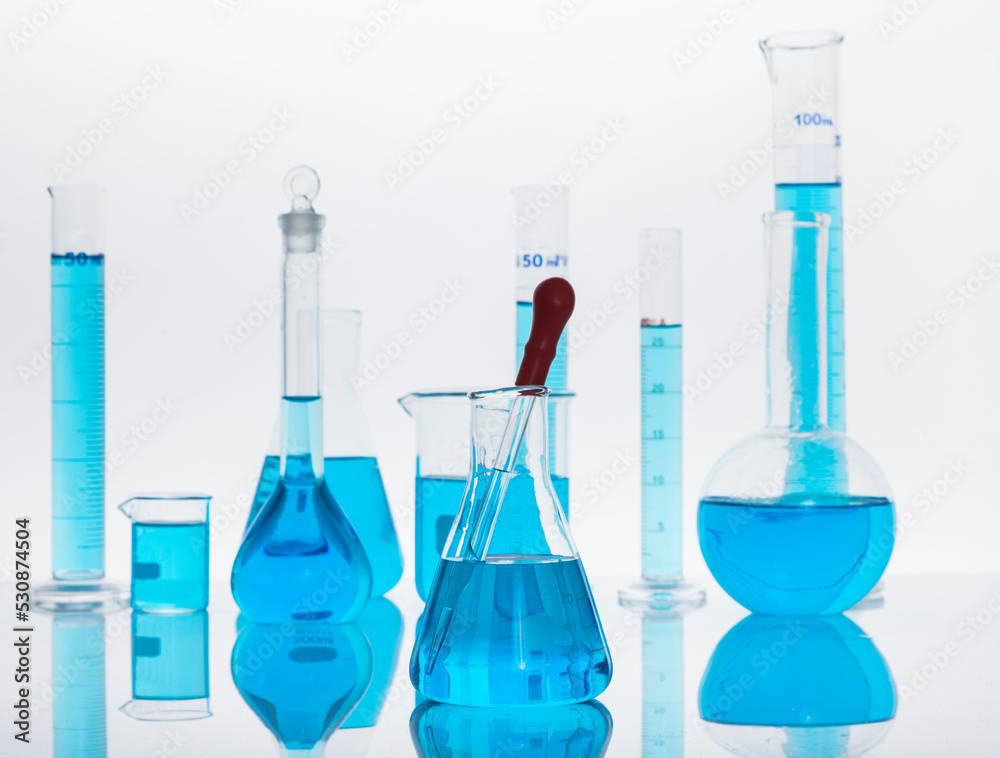 Photo of biochemistry glassware experiment Photo of biochemistry glassware experiment
