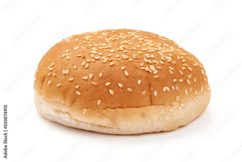 Tasty fresh burger buns with sesame seeds, Hamburger bun, isolated on white background. Tasty fresh burger buns with sesame seeds, Hamburger bun, isolated on white background.