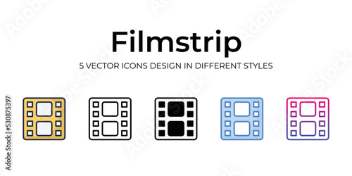 filmstrip icons set vector illustration. vector stock,