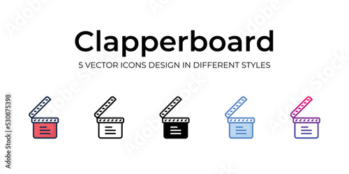 clapperboard icons set vector illustration. vector stock,