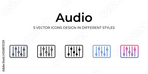 audio icons set vector illustration. vector stock,