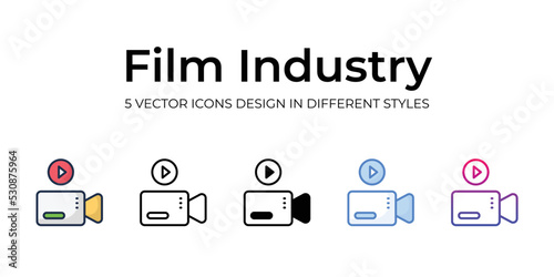 film industry icons set vector illustration. vector stock,