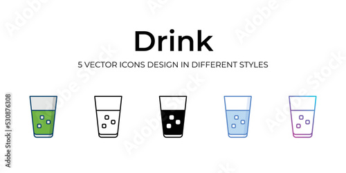 drink icons set vector illustration. vector stock,