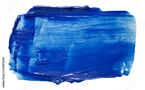 Blue glossy acrylic paint brush stroke for Your art design