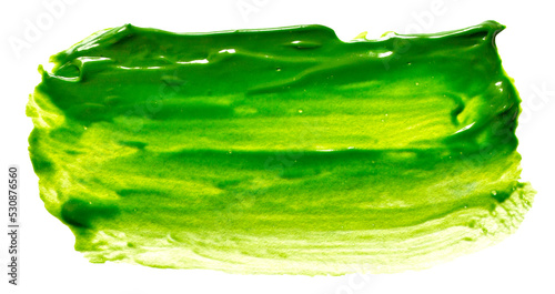 Green glossy acrylic paint brush stroke for Your art design
