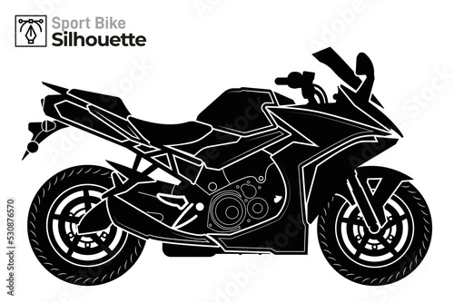 Isolated Racing motorcycle silhouette illustration.