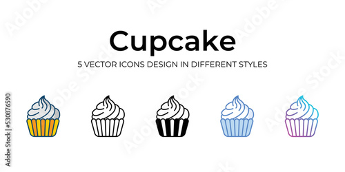 cupcake icons set vector illustration. vector stock,