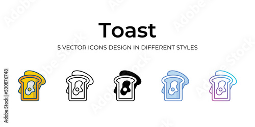 toast icons set vector illustration. vector stock,