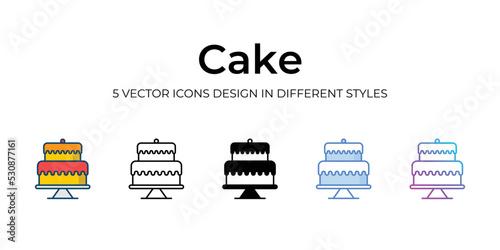 cake icons set vector illustration. vector stock,