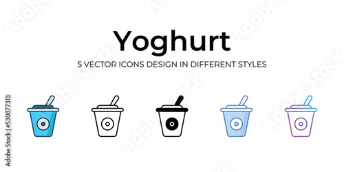 yoghurt icons set vector illustration. vector stock,