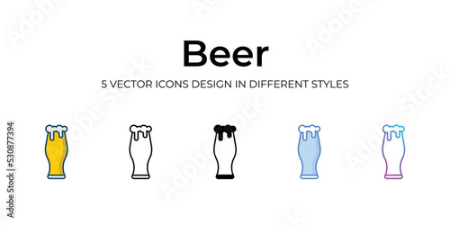 beer icons set vector illustration. vector stock,