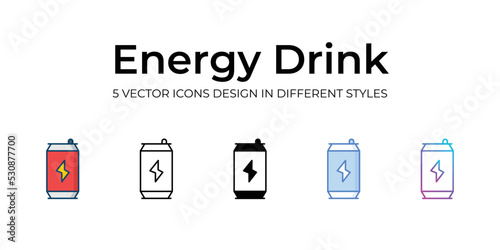 energy drink icons set vector illustration. vector stock,