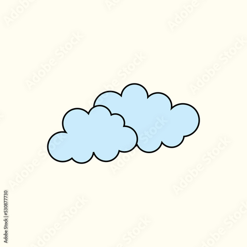 Clouds drawn in dood style. Cloud icon.