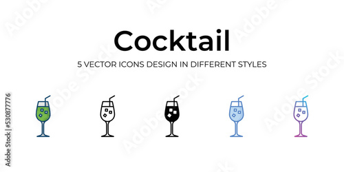 cocktail icons set vector illustration. vector stock,