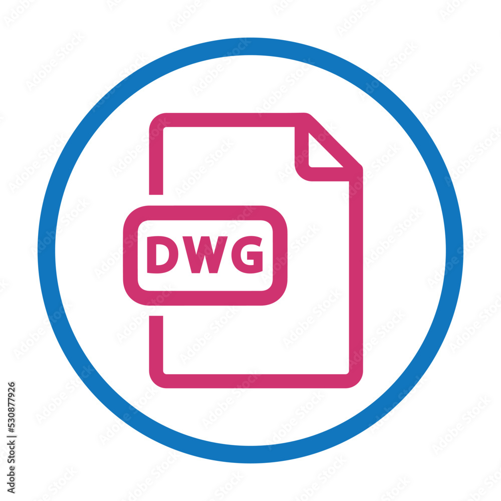 File DWG icon, flat style