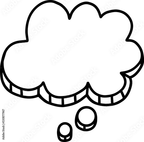 thought bubble line drawing outline
