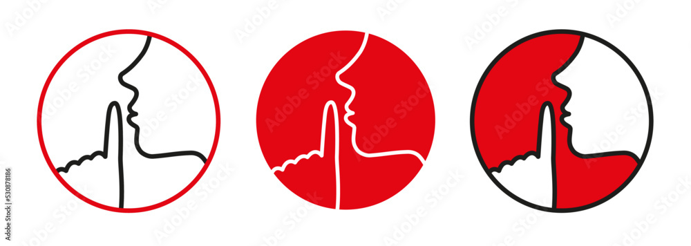 Icon nicht stören, Symbol bitte nicht stören, Grafik bitte leise sein, pssst oder shhh Geste 