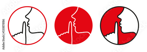 Icon nicht stören, Symbol bitte nicht stören, Grafik bitte leise sein, pssst oder shhh Geste 