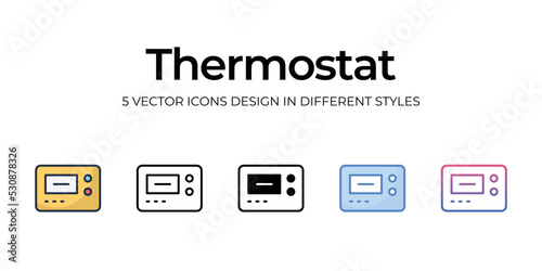 thermostat icons set vector illustration. vector stock,