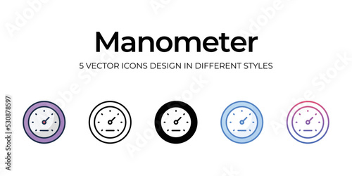 manometer icons set vector illustration. vector stock,