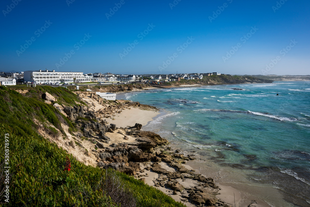 View of the Arniston village and coastline. Overberg.  Western Cape. South Africa.