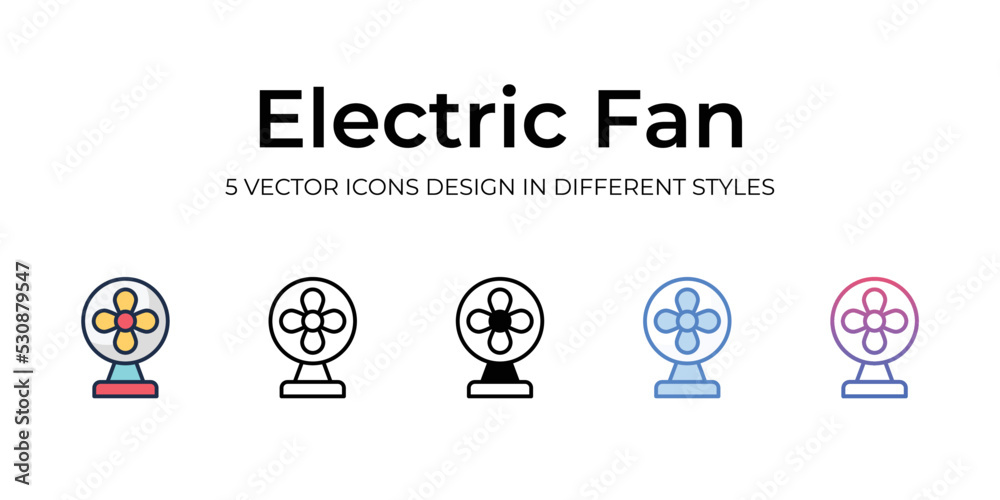 electric fan icons set vector illustration. vector stock,
