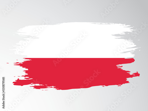 Flag of Poland painted with a brush