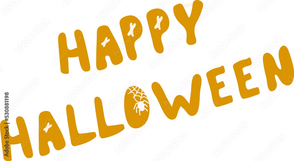 Fototapeta premium Happy halloween hand drawn lettering png