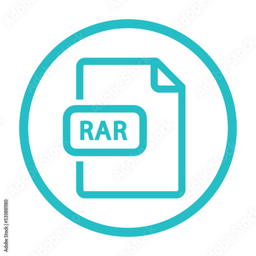 RAR file icon isolated of flat style. Vector illustration design.